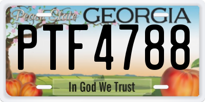 GA license plate PTF4788
