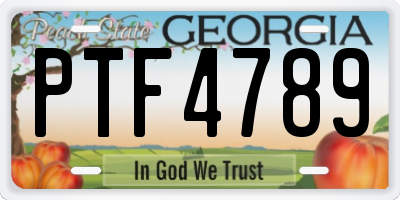 GA license plate PTF4789
