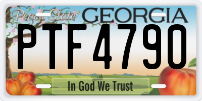 GA license plate PTF4790