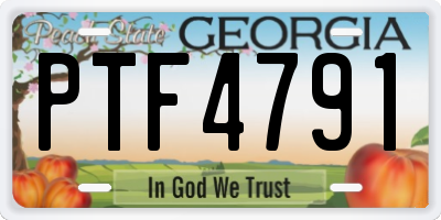 GA license plate PTF4791