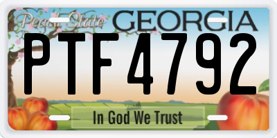 GA license plate PTF4792