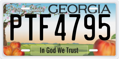 GA license plate PTF4795