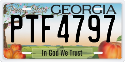 GA license plate PTF4797