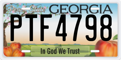 GA license plate PTF4798