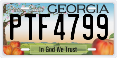 GA license plate PTF4799