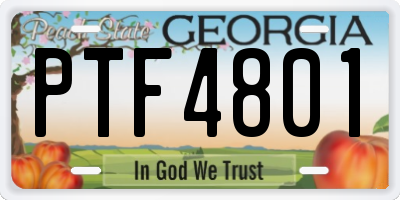 GA license plate PTF4801