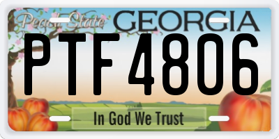 GA license plate PTF4806