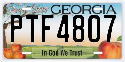 GA license plate PTF4807