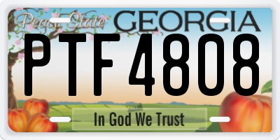 GA license plate PTF4808