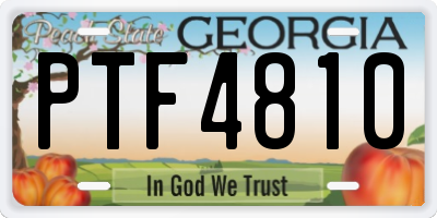 GA license plate PTF4810