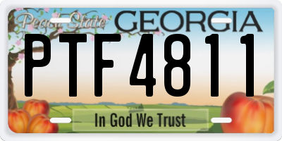 GA license plate PTF4811