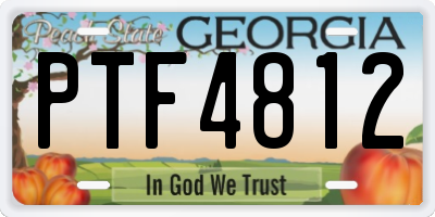 GA license plate PTF4812
