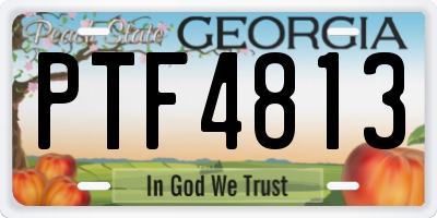 GA license plate PTF4813