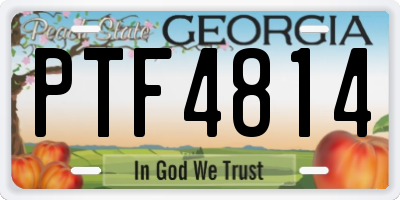 GA license plate PTF4814