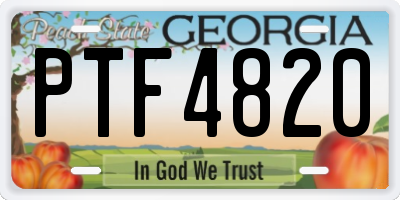 GA license plate PTF4820