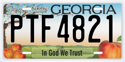 GA license plate PTF4821