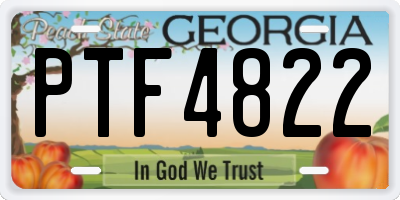 GA license plate PTF4822