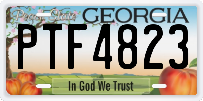 GA license plate PTF4823