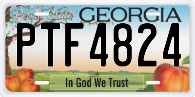 GA license plate PTF4824