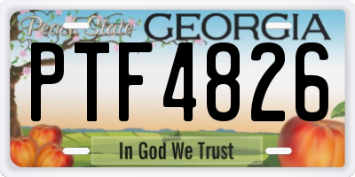 GA license plate PTF4826