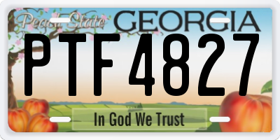GA license plate PTF4827