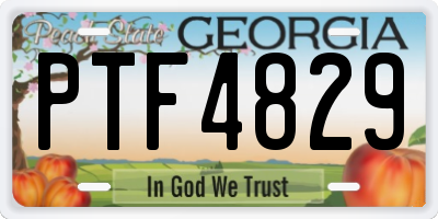 GA license plate PTF4829