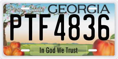 GA license plate PTF4836