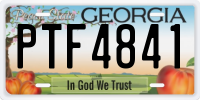 GA license plate PTF4841