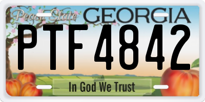 GA license plate PTF4842