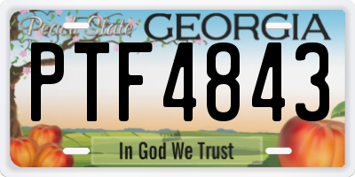 GA license plate PTF4843