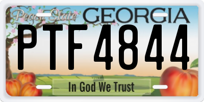 GA license plate PTF4844