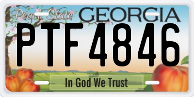 GA license plate PTF4846