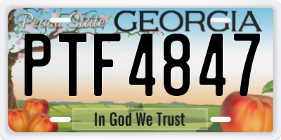 GA license plate PTF4847