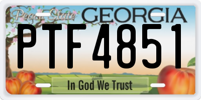 GA license plate PTF4851
