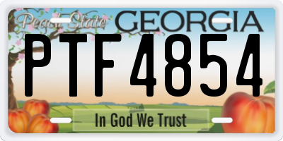 GA license plate PTF4854