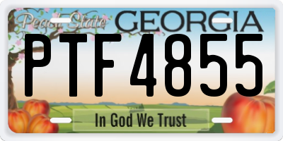 GA license plate PTF4855