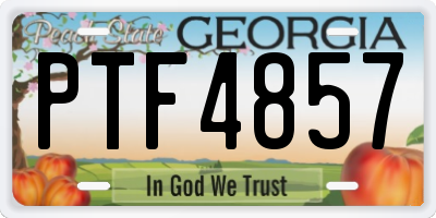 GA license plate PTF4857