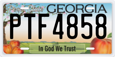 GA license plate PTF4858