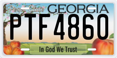 GA license plate PTF4860