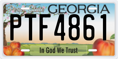 GA license plate PTF4861