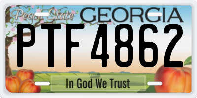 GA license plate PTF4862