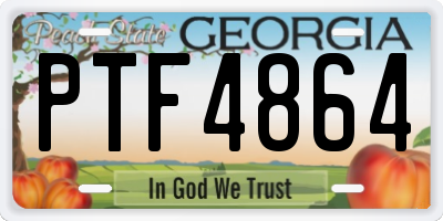 GA license plate PTF4864