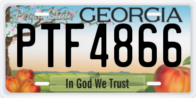 GA license plate PTF4866