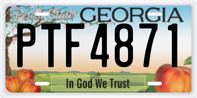 GA license plate PTF4871