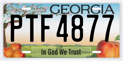 GA license plate PTF4877