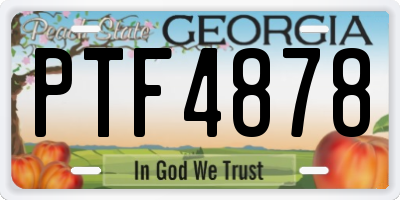 GA license plate PTF4878