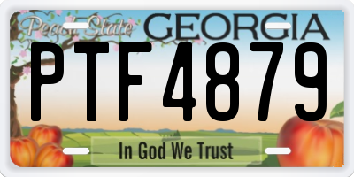 GA license plate PTF4879