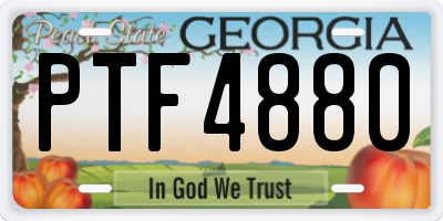 GA license plate PTF4880