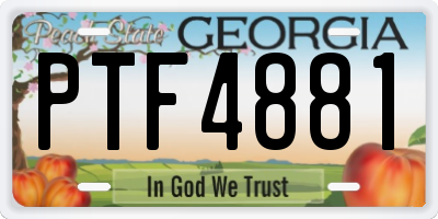 GA license plate PTF4881
