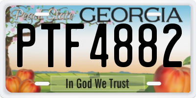 GA license plate PTF4882